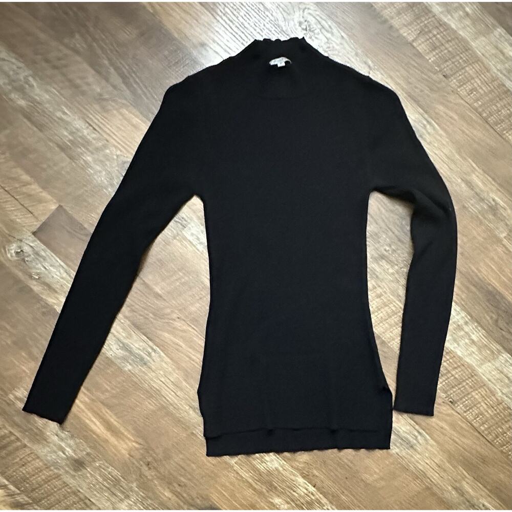 Veronica Maine Ribbed Fitted Lean Tunic Top Long Sleeve